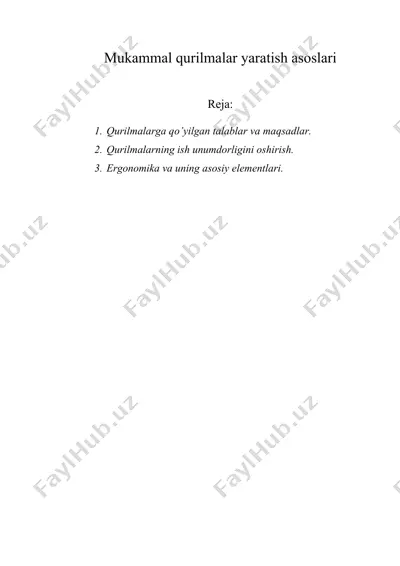 mukammal qurilmalar yaratish asoslari — DOC