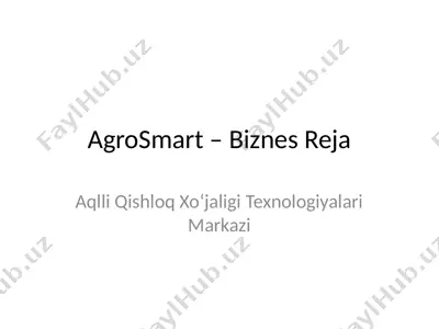 agrosmart – biznes reja — PPTX