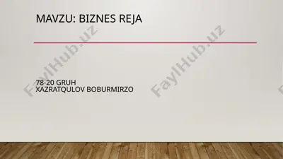 biznes-reja taqdimoti — PPTX