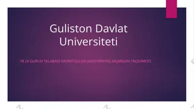 korxonaning moliyaviy rejasi taqdimoti — PPTX