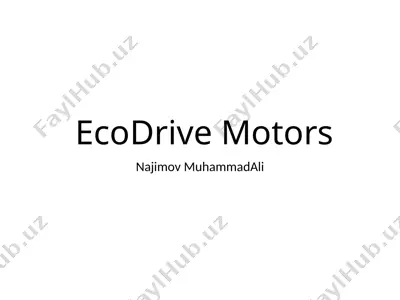 ecodrive motors biznes rejasi — PPTX