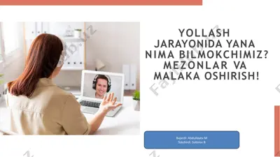 yollash jarayonida yana nima bilmokchimiz? mezolar va malaka oshirish! — PPTX