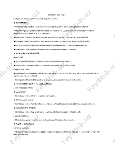 non va qandolat mahsulotlari — DOCX