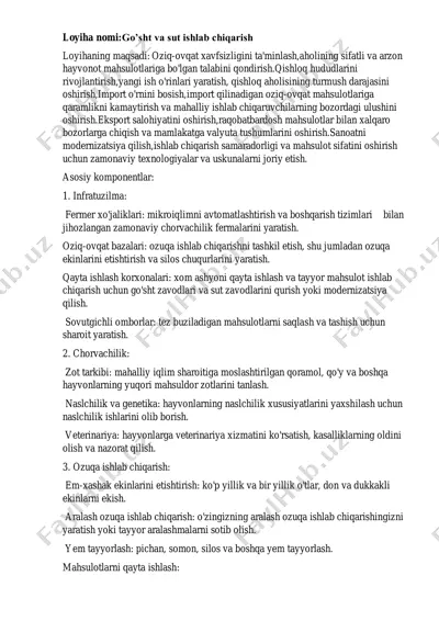 go’sht va sut ishlab chiqarish — PDF