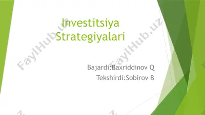 investitsiya strategiyalari — PPTX