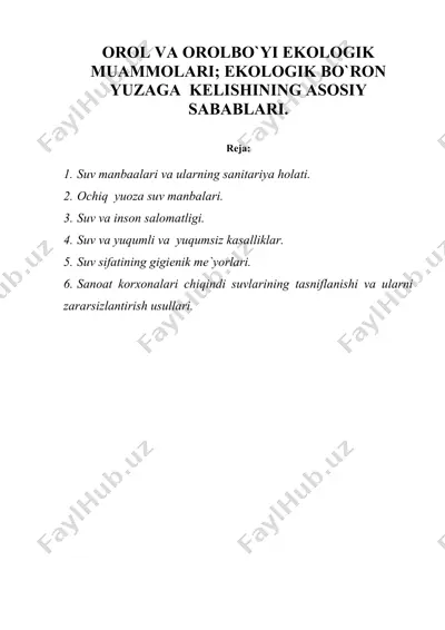 orol va orolbo`yi ekologik muammolari — DOC