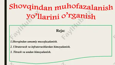 shovqindan muhofazalanish yo’llarini o’rganish — PPT