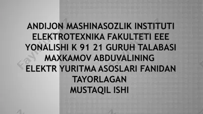 tiristorli o’zgartgich–motor (to-m) tizimida tezlikni rostlash — PPTX