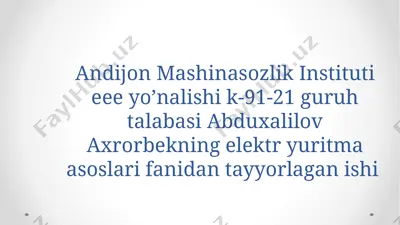 asinxron motor tezligini kaskad sxemalarda rostlash — PPTX
