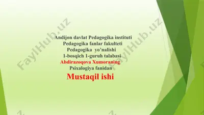 yosh va pedagogik psixologiya fanining tadqiqot sohasi va muammolari. psixik rivojlanish va uni davrlashtirish muammosi — PPTX