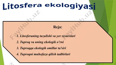 litosfera ekologiyasi — PPTX