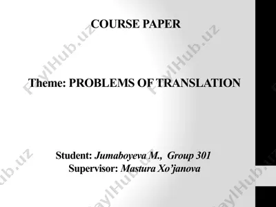 kurs ish: “problems of translation” — PPTX