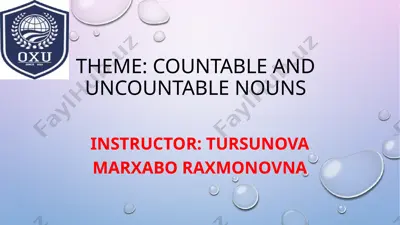 countable and uncountable nouns — PPTX