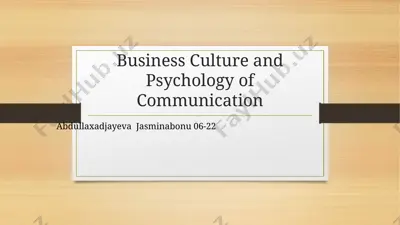 business culture and psychology of communication — PPTX
