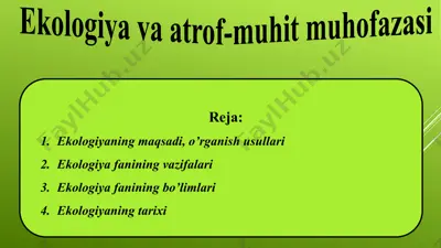 ekologiya va atrof-muhit muhofazasi — PPTX