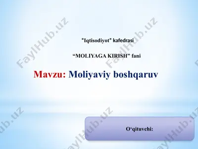 moliyaviy boshqaruv — PPTX