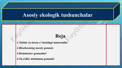 asosiy ekologik tushunchalar — PPT