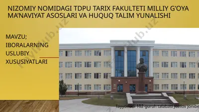 iboralarning uslubiy xususiyatlari — PPTX
