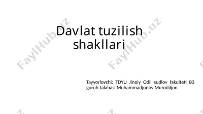 davlat tuzilish shakllari — PPTX