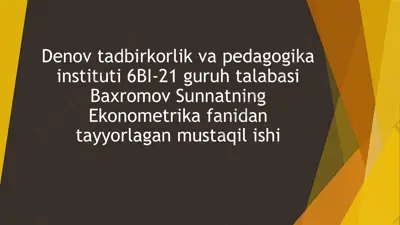 davlat dasturlarida ko‘rsatilgan iqtisodiy masalalarni tahlil qilish — PPTX