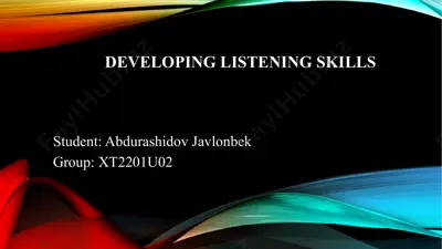 developing listening skills — PPTX
