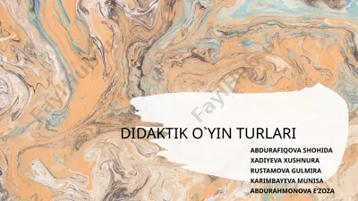 didaktik o`yin turlari — PPTX