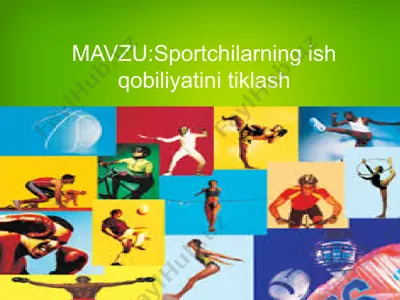 sportchilarning ish qobiliyatini tiklash — PPTX
