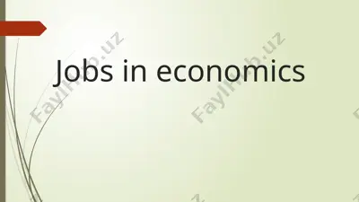 jobs in economics — PPTX