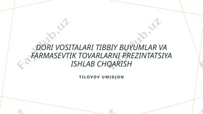 farmatsevtika mahsulotlari taqdimoti — PPTX