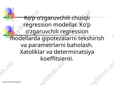 ekonmetrika j.nurboyev — PPTX