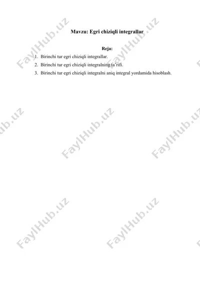 egri chiziqli integrallar — DOCX