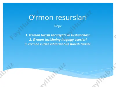 o‘rmon resurslari — PPTX