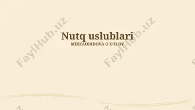 nutq uslublari — PPTX