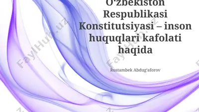 o‘zbekiston respublikasi konstitutsiyasi – inson huquqlari kafolati — PPTX