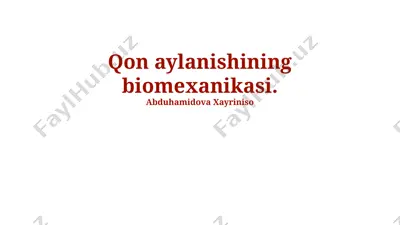 qon aylanishining biomexanikasi — PPTX