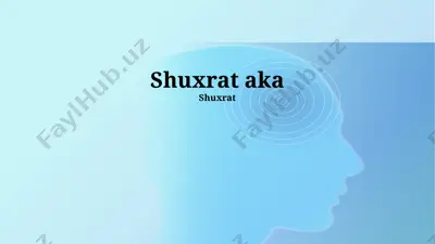 shuxratning hayoti, faoliyati va ta'siri bo‘yicha taqdimot — PPTX