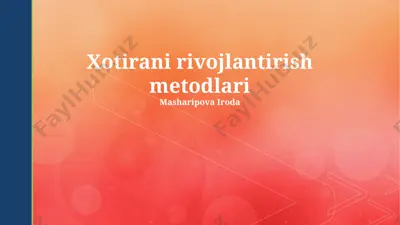 xotirani rivojlantirish metodlari — PPTX