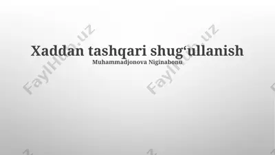 xaddan tashqari shug‘ullanish (prezentatsiya) — PPTX