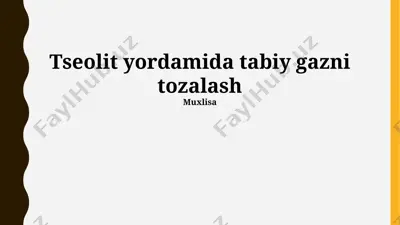 tseolit yordamida tabiiy gazni tozalash — PPTX