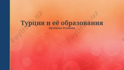 турция и её образования — PPTX