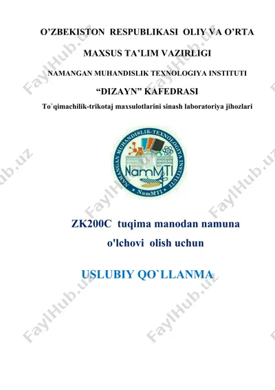 zk200c tuqima manodan namuna o'lchovi olish uchun — DOCX
