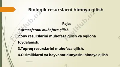 biologik resurslarni himoya qilish — PPTX