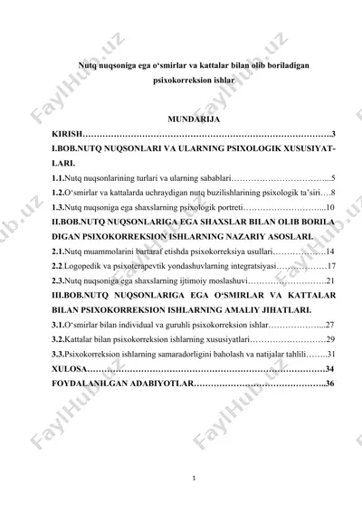 psixokorreksion ishlar — DOCX
