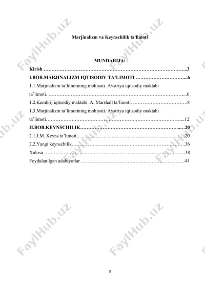 marjinalizm va keynschilik ta'limoti — DOCX