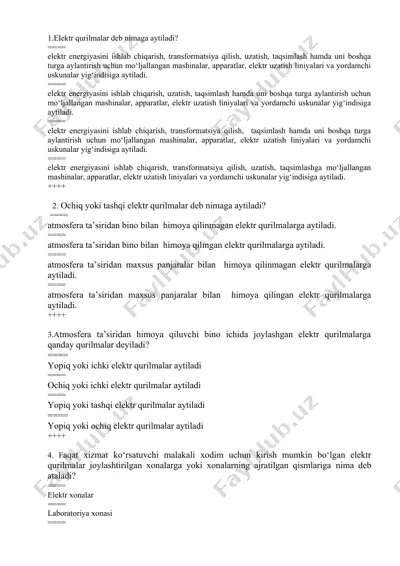 elektr qurilmalar — DOCX