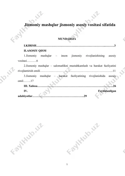jismoniy mashqlar — DOCX