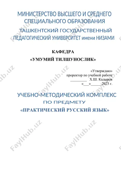 uchbeno-metodicheskij kompleks po disipline «prakticheskij russkij yazyk» — DOCX