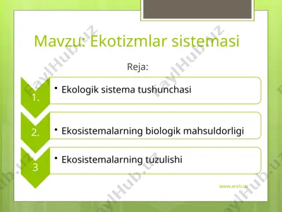 ekotizimlar sistemasi — PPTX