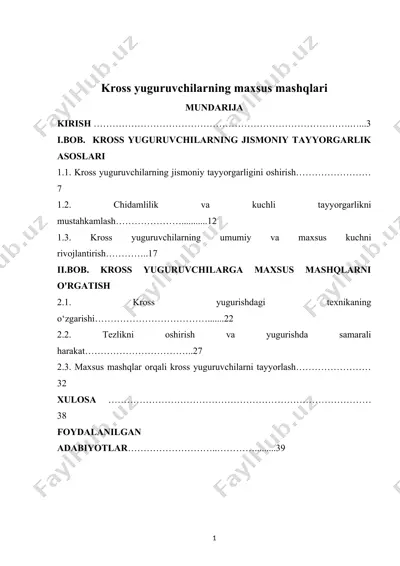 kross yuguruvchilarning maxsus mashqlari — DOCX