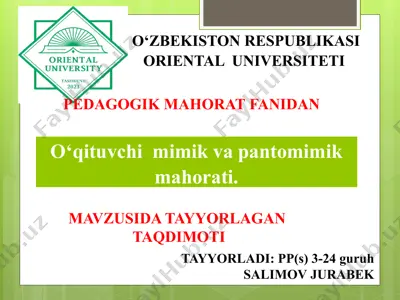 pedagogik texnologiyalar — PPTX